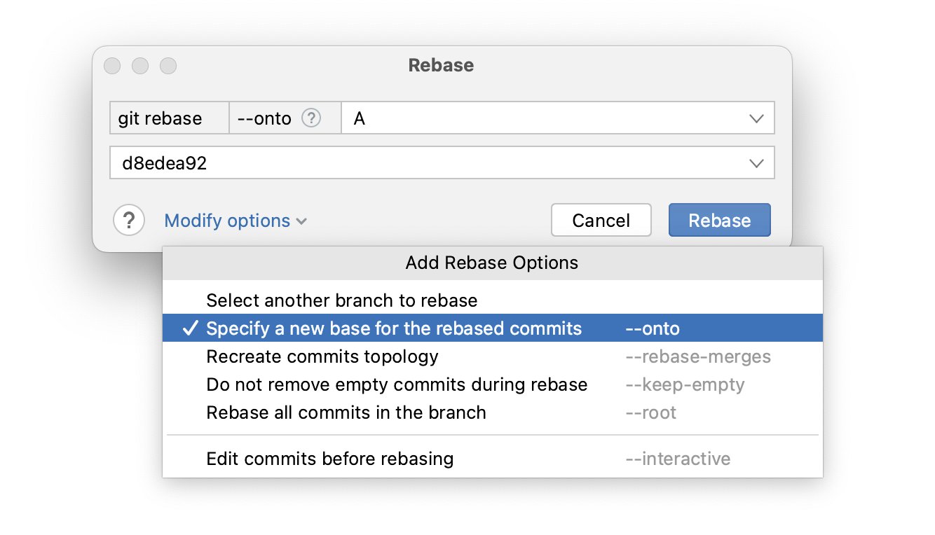 Git rebase dialog in PHPStorm